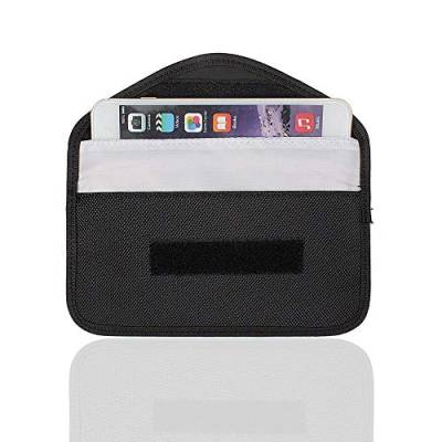 Mengshen große Faraday Tasche, Signal Block Tasche geeignet für alle Größe Smartphone Kreditkarte Autoschlüssel, Schwarz von Mengshen