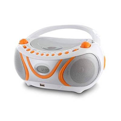 Metronic 477133 Radio CD MP3 Boombox Juicy Weiß/Orange von Metronic