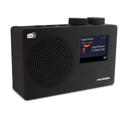 Metronic DAB Radio (DAB+, UKW, Portabel, Blockdesign), schwarz, 477251 von Metronic