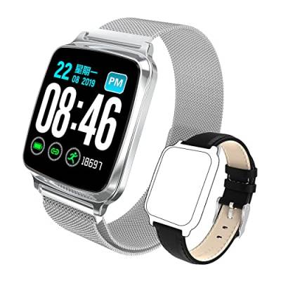 MicLee 1.3 Zoll Damen Herren Smartwatch Fitness Armband Fitness Tracker Wasserdicht IP67 Fitness Uhr Sportuhr Schrittzähler für Android iOS Handy Smart Watch mit Zwei Armbandbänder von MicLee