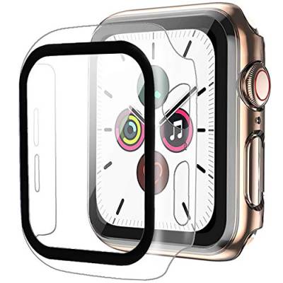 Miimall Kompatibel mit Apple Watch Series 3/2/1 38mm Hülle mit Glas Displayschutz, Hartes PC Schutzhülle Ultra Dünn Vollschutz Anti Kratzfest Schutzfolie Hülle für Apple Watch 38mm - Klar von Miimall