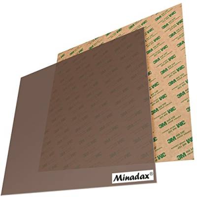 Minadax® PEI 3D Druckplatte Natur 250x250mm inkl. 3M 468MP Transferfolie für 3D Druck, 3D-Modelldruck, FDM Druck von Minadax