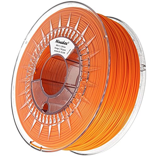 Minadax 0,75kg Premium Qualitaet 3mm (2,85mm) ABS-X-Filament orange für 3D-Drucker von Minadax