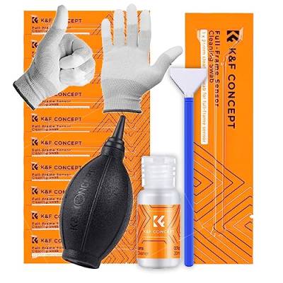 Minadax KF Sensor Reinigungs-Set Vollformat 10x 24mm Swabs + Handschuhe + 20ml Reiniger + Blasebalg von Minadax