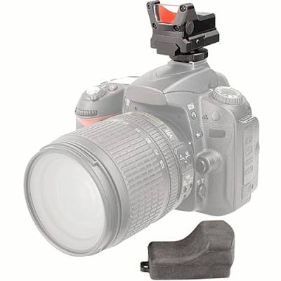 Minadax Red Dot Punkt Visier für kleine Kameras + Hotshoe Adapter | für schnelle Ziele | Sportfotografie | Tierfotografie | Wildlife | Astrofotografie von Minadax