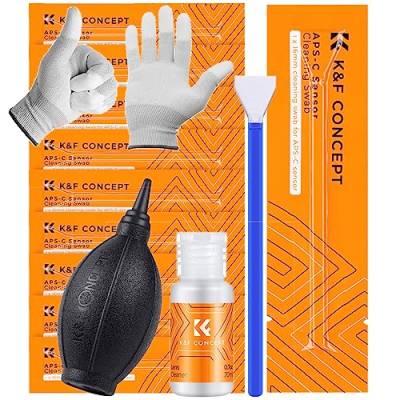 Minadax Sensor Reinigungs-Set APS-C 10x 16mm Swabs + Handschuhe + Blasebalg + 20ml Reiniger KF von Minadax