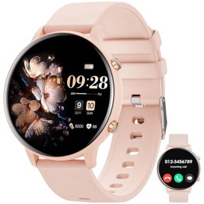 Smartwatch für Herren Damen mit Telefonfunktion,1,4 Zoll Touchscreen Fitnessuhr mit Pulsmesser Schlafmonitor Schrittzähler über 100 Sportmodi,IP67 Wasserdichter Smartwatch kompatibel mit Android iOS von Mingtawn