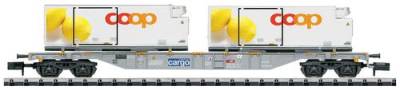MiniTrix 15492 N Containertragwagen Lebensmittel coop der SBB von MiniTrix