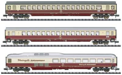 MiniTrix 18715 N 3er-Set Personenwagen Sonder-TEE der DB Bauart Apmz 121.2, Apmz 122, Speisewagen WG von MiniTrix