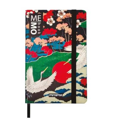 Mitama Notizbuch Large – japanische Grafik – Memobook – Notizbuch – Soft-Touch-Cover – Innentasche + Bleistift enthalten – Blätter kariert 5 mm – 13 x 21 cm von Mitama