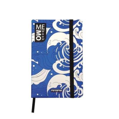 Mitama Notizbuch Pocket Grafik WAVES - MEMO BOOK - Notizbuch - Soft Touch Cover - Innentasche + Bleistift enthalten - Blanko Blätter - 9 x 14 cm von Mitama