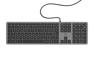 Mobility Lab ML302843 Ultraflache PC-Tastatur, Elegantes und ultradünnes Design QWERTY US International - Kabelgebunden - Space Grey - 450 x 130 x 28 mm - QWERTY US International von Mobility Lab