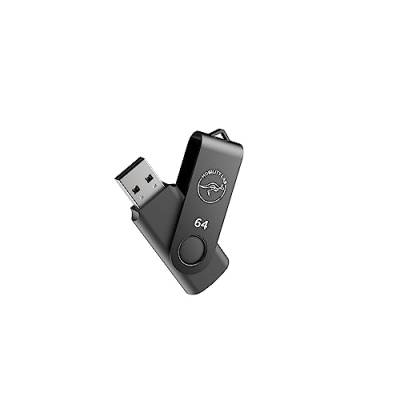 Mobility Lab USB-Stick, 64 GB, Schwarz, USB 2.0, Metall-Finish, für Windows und MacOS von Mobility Lab
