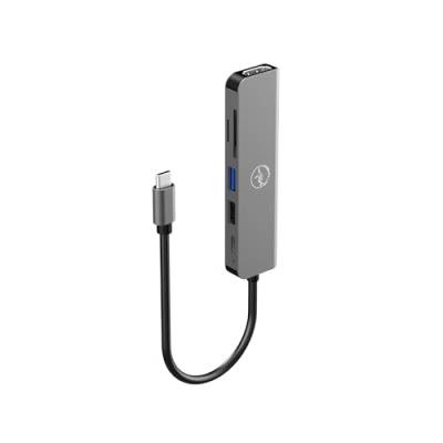 Mobility USB-C-Hub 6 in 1, 60 W, HDMI-Anschluss, USB 2.0, USB 3.0 Superschnell, SD-Kartenleser und Micro-SD-Kartenleser, HDMI 4K, MacOS und Windows kompatibel von Mobility Lab