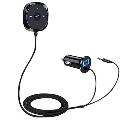Auto Bluetooth Audio Receiver,MoreChioce Bluetooth 3.0 Adapter Freisprecheinrichtung Bluetooth Empfänger Car Kit mit Port USB 3,5 mm AUX Input Port Verlängerungskabel Musikempfänger von MoreChioce