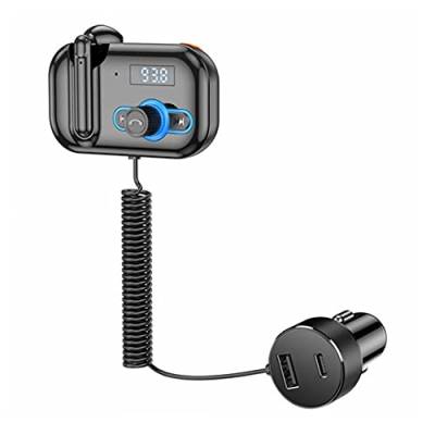 Auto Bluetooth Transmitter,MoreChioce 12V/24V Dual USB Ports Bluetooth Radio Adapter Frequenzmodulation Bluetooth Sender Multifunktionale Bluetooth 5.0 Empfänger Adapter von MoreChioce
