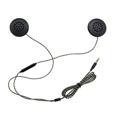 MoreChioce 3,5mm Motorradhelm Kopfhörer, Drahtgebundene Motorradhelm Headset Lautsprecher mit Stereo-Sound/Mikrofon/Musik-Player/Rückrufen Hängende Ohrsprechanlage zum Fahren von MoreChioce