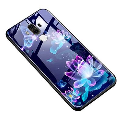 MoreChioce Kompatibel mit Huawei Mate 9 Hülle Glitzer Glas Handyhülle Luxuriös Glanz Strass Shinning Funkeln Transparent Kratzfest Silikon Schutzhülle Anti-Fingerprint Tasche Hardcase,Schmetterling von MoreChioce