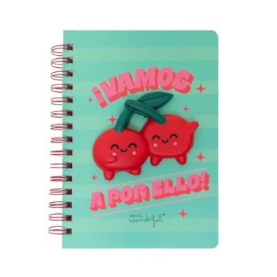 Mr.Wonderful Notizbuch A5 mit squishy Kirschen - Lass uns das tun! von Mr. Wonderful