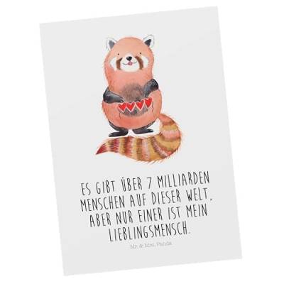 Mr. & Mrs. Panda Postkarte Roter Panda - Geschenk, Dankeskarte, Gute Laune, Tiermotive, Geburtstagskarte, Herz, Liebe, Lieblingsmensch, Grußkarte, von Mr. & Mrs. Panda
