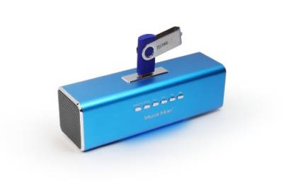 MusicMan MA Lautsprecher (MP3-Player, Soundstation & Radio, USB, Line-In) blau von MusicMan