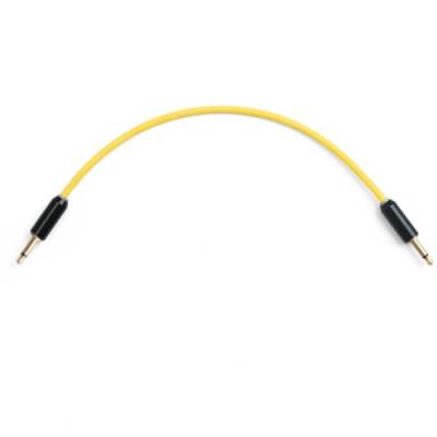 MyVolts Halo 15, Hochwertiges Patchkabel für Modularsynthesizer (2er Pack, 3,5 mm Mono Klinke, gerade, goldbeschichtet, 15 cm, mit zweifarbiger LED Anzeige), Gelb von MyVolts