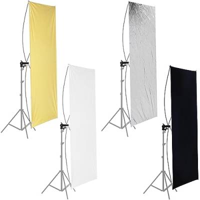 Neewer 90 x 180 cm Foto Studio Flat Panel Light Reflektor mit 360 Grad drehbar Halterung und Tragetasche - Gold/Silber und Schwarz/Weiß von NEEWER