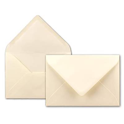1000x Brief-Umschläge in Creme - 80 g/m² - Kuverts in DIN B6 Format 12,5 x 17,6 cm - Nassklebung ohne Fenster von NEUSER PAPIER