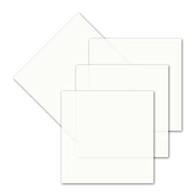 100x einfaches Einlege-Papier für quadratische Karten - transparent-weiß - 140 x 140 mm - ohne Falz - hochwertig mattes Papier von GUSTAV NEUSER von NEUSER PAPIER