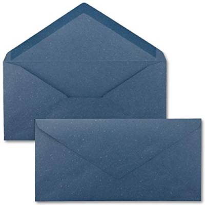 200x Kraftpapier-Umschläge DIN Lang - Blau - Nassklebung 11 x 22 cm - Brief-Umschläge aus Recycling-Papier - Vintage Kuverts von NEUSER PAPIER von NEUSER PAPIER