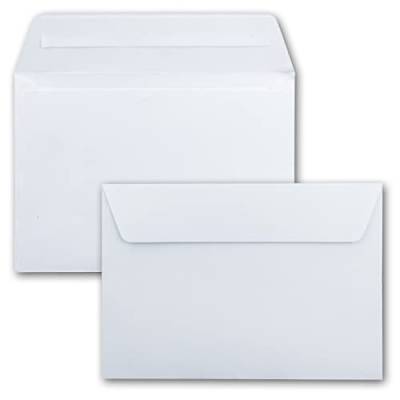 25x Briefumschläge 12 x 18 cm - ca DIN B6 mit Haftklebung, weiß, stabile 90 Gramm pro m², Umschläge für Grußkarten und Einladungen von NEUSER PAPIER