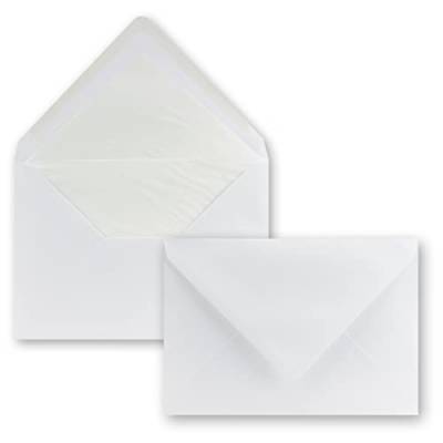 75 Brief-Umschläge Polarweiß - DIN C5 - gefüttert - 100 g/m² - 16,2 x 22,9 cm - Nassklebung mit Spitz-Klappe - hochwertige Kuverts - von GUSTAV NEUSER von NEUSER PAPIER