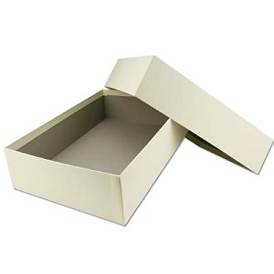 Hochwertige Aufbewahrungs- und Geschenkboxen - 5 Stück - DIN A4 - Vanille (Creme) bezogen - 302 x 213 x 70 mm von NEUSER PAPIER