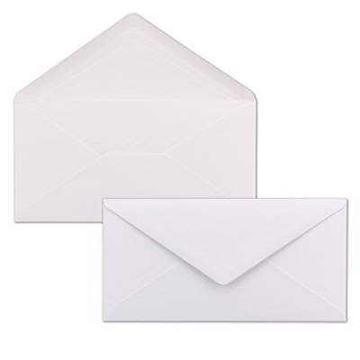NEUSER PAPIER 250 x DIN Lang Briefumschläge - Weiß mit weißem Seidenfutter - 11x22 cm - 100 g/m² - ideal für Einladungen, Weihnachtskarten, Glückwunschkarten aus der Serie Farbenfroh von NEUSER PAPIER