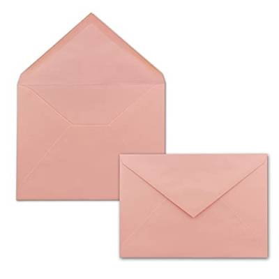 Briefumschläge rosa - DIN C5-50 Stück - 110 g/m² - 153 x 218 mm Nassklebung spitze Klappe - Ideal für Grußkarten, Einladungen, Taufe, Geburtstag und besondere Anlässe - Marke: GUSTAV NEUSER von NEUSER