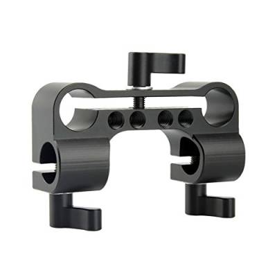 NICEYRIG 15 mm Rod Clamp Dual zu Single 90 Grad Schienenblock für Video Camcorder Kamera DV/DC Schulter Support System von NICEYRIG