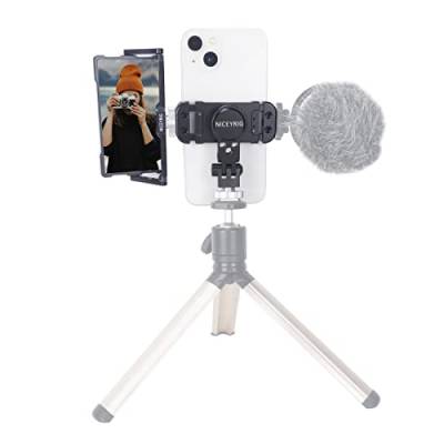 NICEYRIG Smartphone Selfie Vlog Spiegel Kit mit Flip Screen Mirror & Multifunktionale Telefon Cold Shoe Stativhalterung Kompatibel mit den meisten 4,7-6,7 Zoll iOS von NICEYRIG