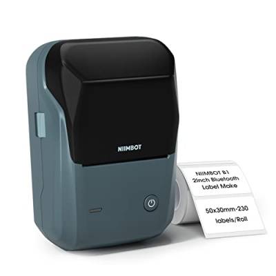 NIIMBOT B1 Etikettendrucker mit 1 Rolle Starterband, Bluetooth-Etikettendrucker Thermoetikettierer Aufkleber Druckgröße 20-50 mm Kompatibel mit iOS und Android für Einzelhandel, Büro, Supermarkt von NIIMBOT