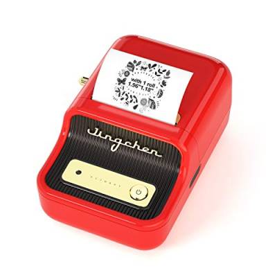 NIIMBOT B21S Bluetooth Etikettendrucker, Beschriftungsgerät Selbstklebend Kompatibel Mit IOS Android, Tragbares Etikettiergerät für Zuhause und Büro Schule und Kleine Unternehmen(Rot) von NIIMBOT