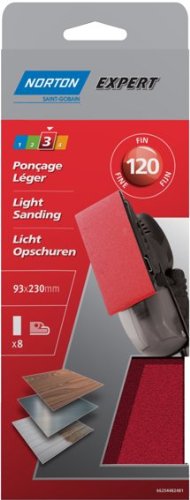 Norton H216 Expert Schleifstreifen ungelocht 93 x 230 mm Körnung 120 8 Stück von NORTON