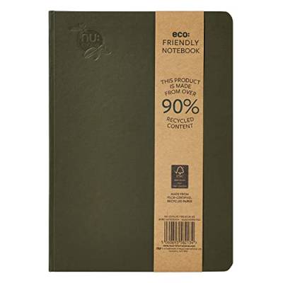 NU Notebooks Evolve Premium Range Notizbuch, B5, gebunden, recyceltes Notizbuch, 120 Seiten, Grün von NU
