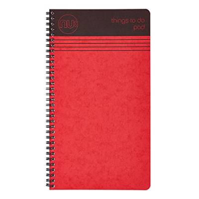 Nu Craze Wiro Things To Do Notizblock, 110 Seiten, 80 g/m², FSC-Papier, Rot von NU