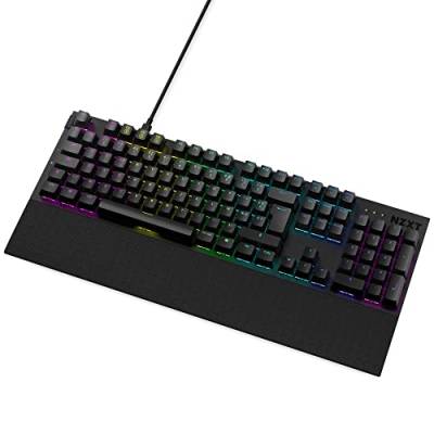 NZXT Function Mechanische PC Gaming Tastatur - beleuchtet - lineare RGB Schalter - MX kompatible Schalter - Hot Swap - robustes Aluminium Cover - Mechanical Gaming Keyboard | FR (AZERTY) Schwarz von NZXT