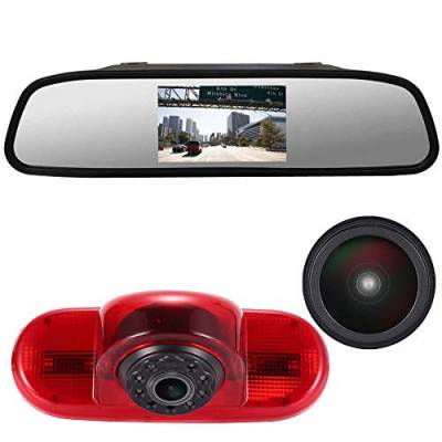 Navinio 1280x720 pixels Auto Dritte Dach Top Mount Bremsleuchte Kamera Bremslicht Rückfahrkamera für Opel Vivaro Surf Concept Life Combo Vauxhall Renault Trafic FIAT Talento Nissan+4.3" LCD Monitor HD von Navinio