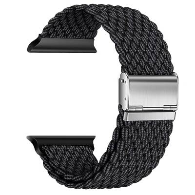 Nepfaivy Ersatzarmband Kompatibel mit Watch Armband 49mm 45mm 44mm 42mm für Damen Herren, Geflochtenes Nylon Stoff Solo Loop Armband für iWatch Series 8/Ultra/SE/7/6/5/4/3/2/1(M, Graphite) von Nepfaivy