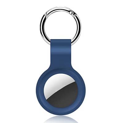 Schutzhülle Kompatibel mit Airtags, Silikon Hülle Schlüsselanhänger für Apple Airtags, Kratzfestes Tragbares Waschbares Zubehör Case für Airtags (Blau) von Nepfaivy