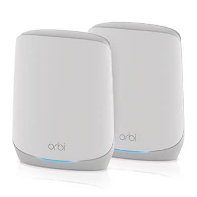 NETGEAR Orbi WiFi 6 Mesh WLAN System (RBK762S) | WiFi 6 Router mit 1 Satelliten-Repeater | Abdeckung von bis zu 350 m², 75 Geräte | AX5400 bis zu 5,4 GBit/s von Netgear