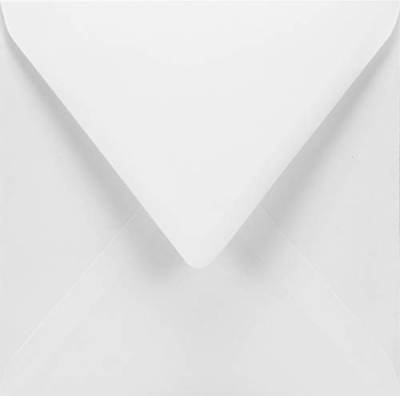 50 weiße quadratische Umschläge ohne Fenster Spitzklappe Nassklebung 155×155 mm 120g Aster Smooth White Briefumschläge quadratisch für Einladungskarten Geburtstagskarten Glückwunschkarten Grußkarten von Netuno