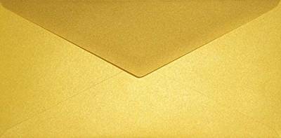 Netuno 100 Briefumschläge Perlmutt-Gold DIN lang 110x 220 mm 120g Aster Metallic Cherish goldene Umschläge lang DL elegant metallisch-glänzend Briefhüllen golden für Einladungen Hochzeit von Netuno