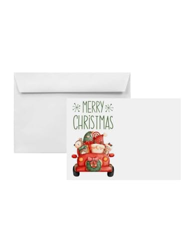 Netuno 100 Briefumschläge Weihnachten Weihnachtsauto DIN C6 114 x 162 mm Weihnachts-Umschläge Weiß für Einladungen Weihnachts-Kuverts Weihnachtsmotiv elegante Weihnachtsbriefumschläge mit Aufdruck von Netuno